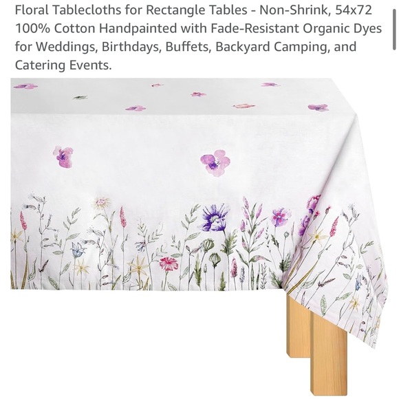 Floral Tablecloth for Rectangle Tables - Picture 1 of 3